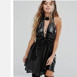 NWTGS Fit and Flare All Over Sequin Cut Out Mini Dress